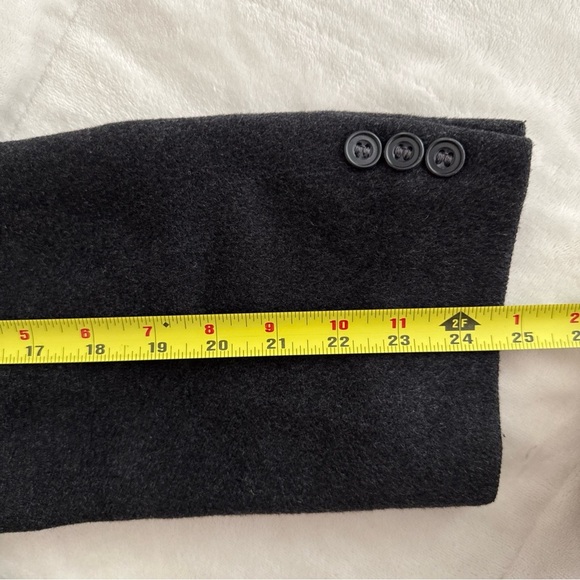 Kuppenheimer Men's Gray Cashmere Wool Blend Overcoat Trench Coat Size 47 - Picture 13 of 16